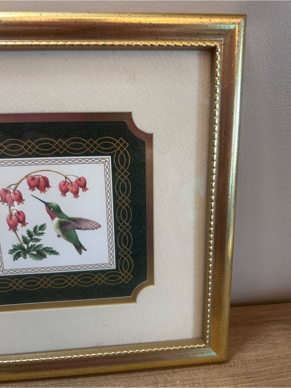 Gold Framed Hummingbird Botanical Wall Art - Gold - Picture 3 of 5